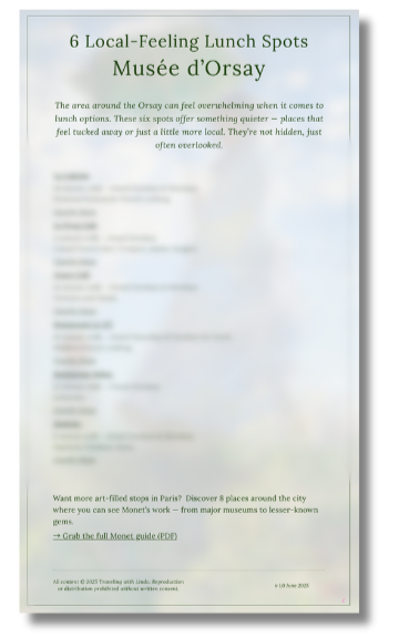 6 Local Lunch Spots near the Orsay Free Paris Lunch Guide – 6 Local Picks Near the Musée d'Orsay